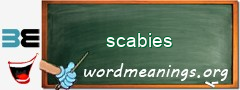 WordMeaning blackboard for scabies